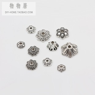 不褪色藏银花托珠子小隔珠手链项链隔片包珠手工散珠diy饰品配件