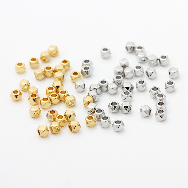 50颗保色18K金包金切角珠子