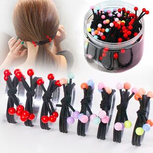 简约百搭发圈可爱扎头皮筋韩版 橡皮筋女学生头绳小樱桃头饰扎头绳