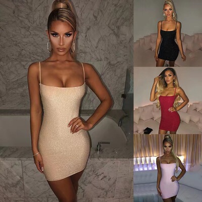 Women shiny silk suspender sexy revealing backpack hip skirt