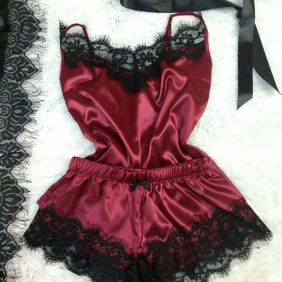 Sexy lace camisole vest+shorts pajama set蕾丝吊带+短裤睡衣女