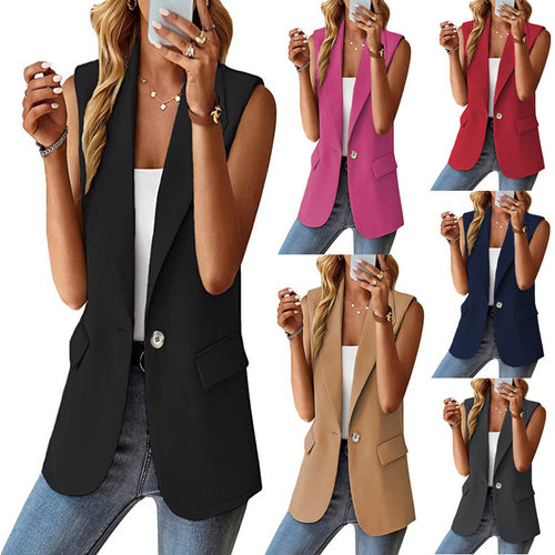Women's vest sleeveless cardigan vest西装马甲女无袖开衫背心