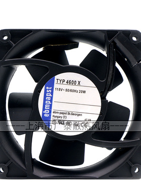 德国PAPST TYP 4600X 115V 20W 120*120*38MM 全金属耐高温风机