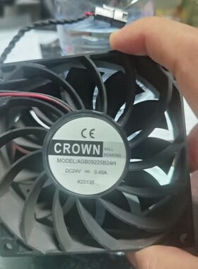 全新原装CROWN AGB09225B24H DC24V 0.45A 9.2CM厘米变频器风扇