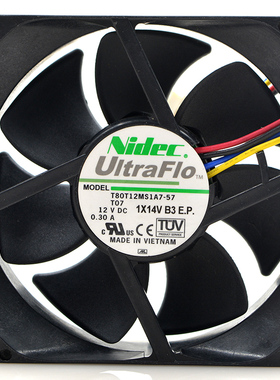 NIDEC 8CM 8025 T80T12MS1A7-57 T07 12V 0.30A 4线温控调速 风扇