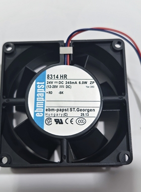 ebmpapst 8314 H HR HL HU/2HU/2H/19H U 8CM 24V变频器散热风扇