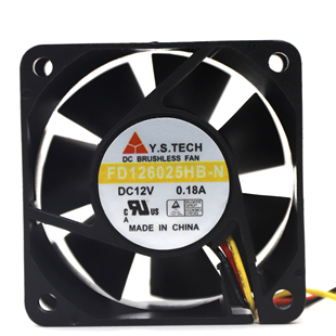 12V 散热风扇 Y.S.TECH 机箱 6CM 0.18A 6025 FD126025HB 山 元