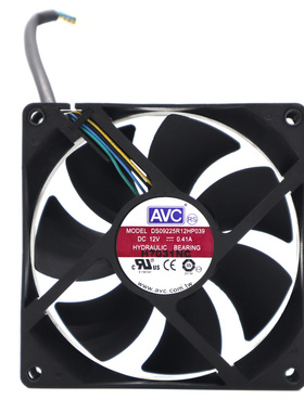 AVC DS09225R12HP075 12V 0.41A 9025 9CM 4线 PWM CPU散热风扇