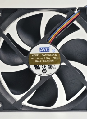 原装AVC DA12025B12L 12V 0.30A 12025 12CM PWM 超静音机箱风扇