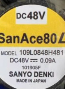 原装全新8025 DC48V 0.09A直流散热风扇109L0848H481 80*80*25mm