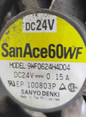 全新三洋 9WF0624H4D04 6025 6cm 24V 0.15A发那科散热风扇 风机
