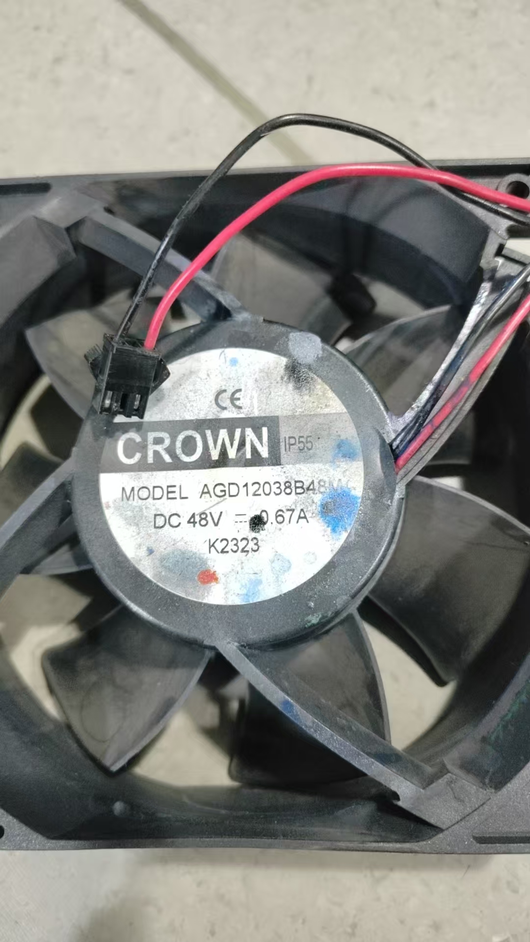 全新AGD12038B48M 48V 0.67A 12CM厘米大风量双滚珠散热风扇