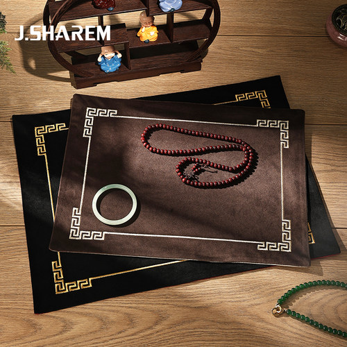 复古玉器玛瑙展示看货布