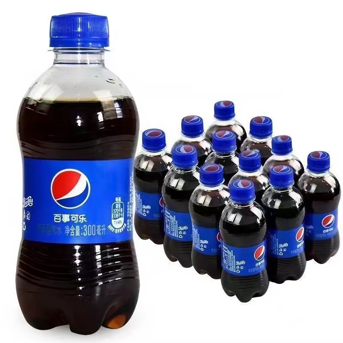 百事可乐300ml*24瓶无糖可乐美年达七喜迷你小瓶碳酸饮料气泡水