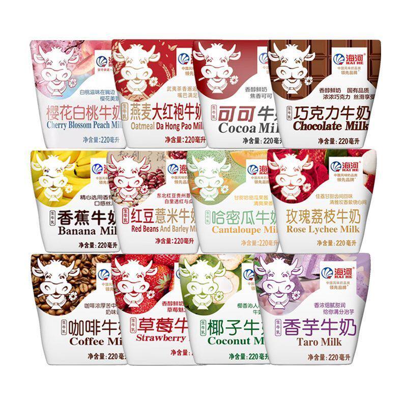 天津海河牛奶220ml*10袋可可巧克力咖啡椰子奶风味调制乳营养早餐