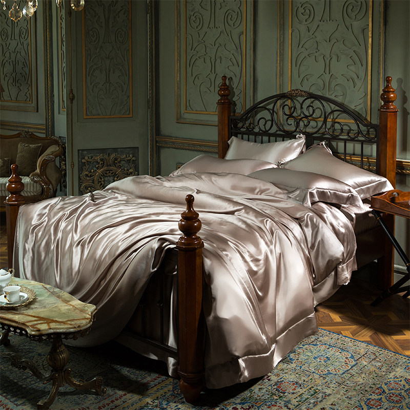 真丝四件套重磅32姆米100%桑蚕丝床单丝绸缎被套高端定制床上用品