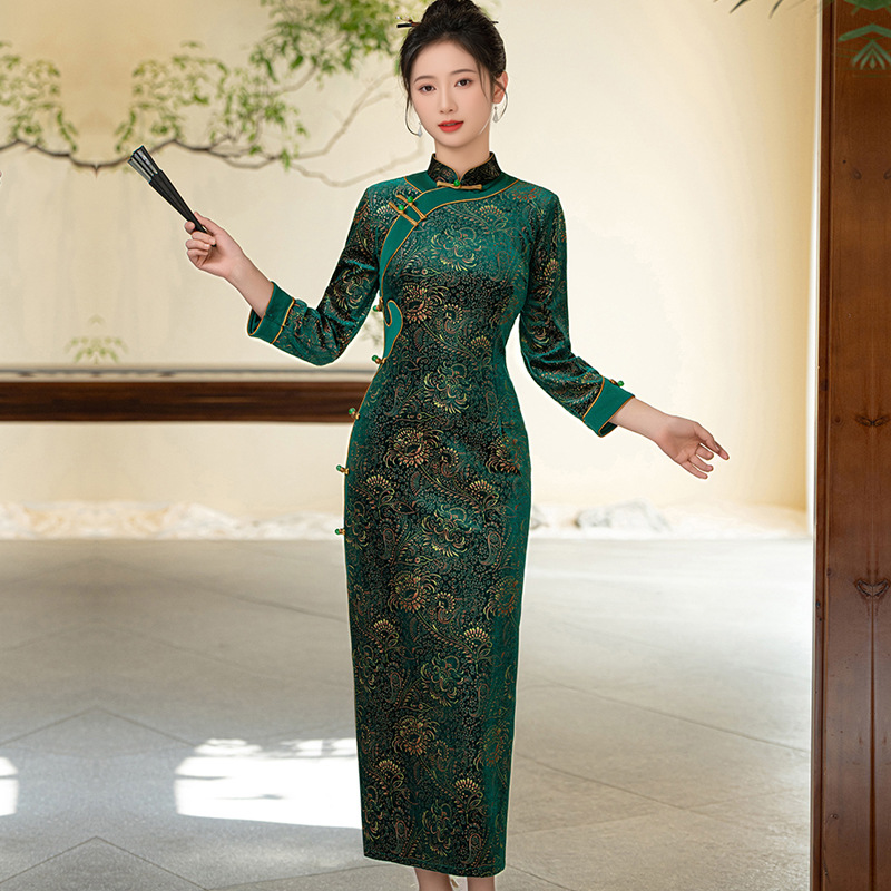 大小姐古法唐之语精致花开栀夏麓津繁戚薇莳妩媚国际品牌高端旗袍
