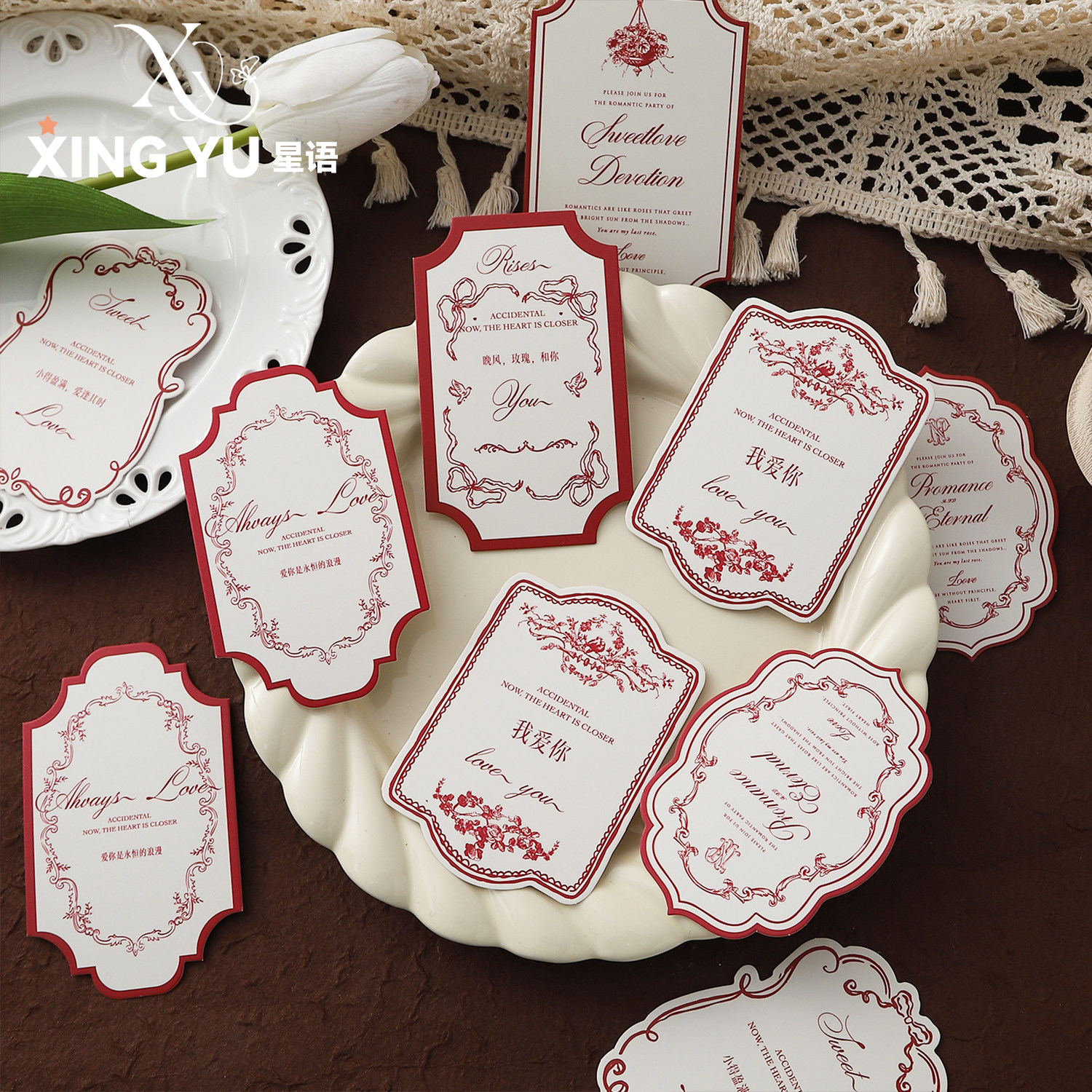 星语【2.14情人节新品】英文烫金吊卡鲜花装饰贺卡diy花艺明信片,节庆用品/礼品,贺卡/卡片,淘宝优惠券,粉丝福利购,淘宝优惠卷