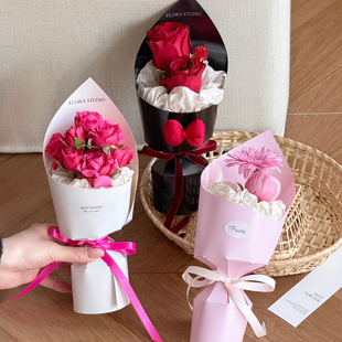 星语 迷你小单支一体式定型片包花神器网红尖角鲜花花束包装纸diy