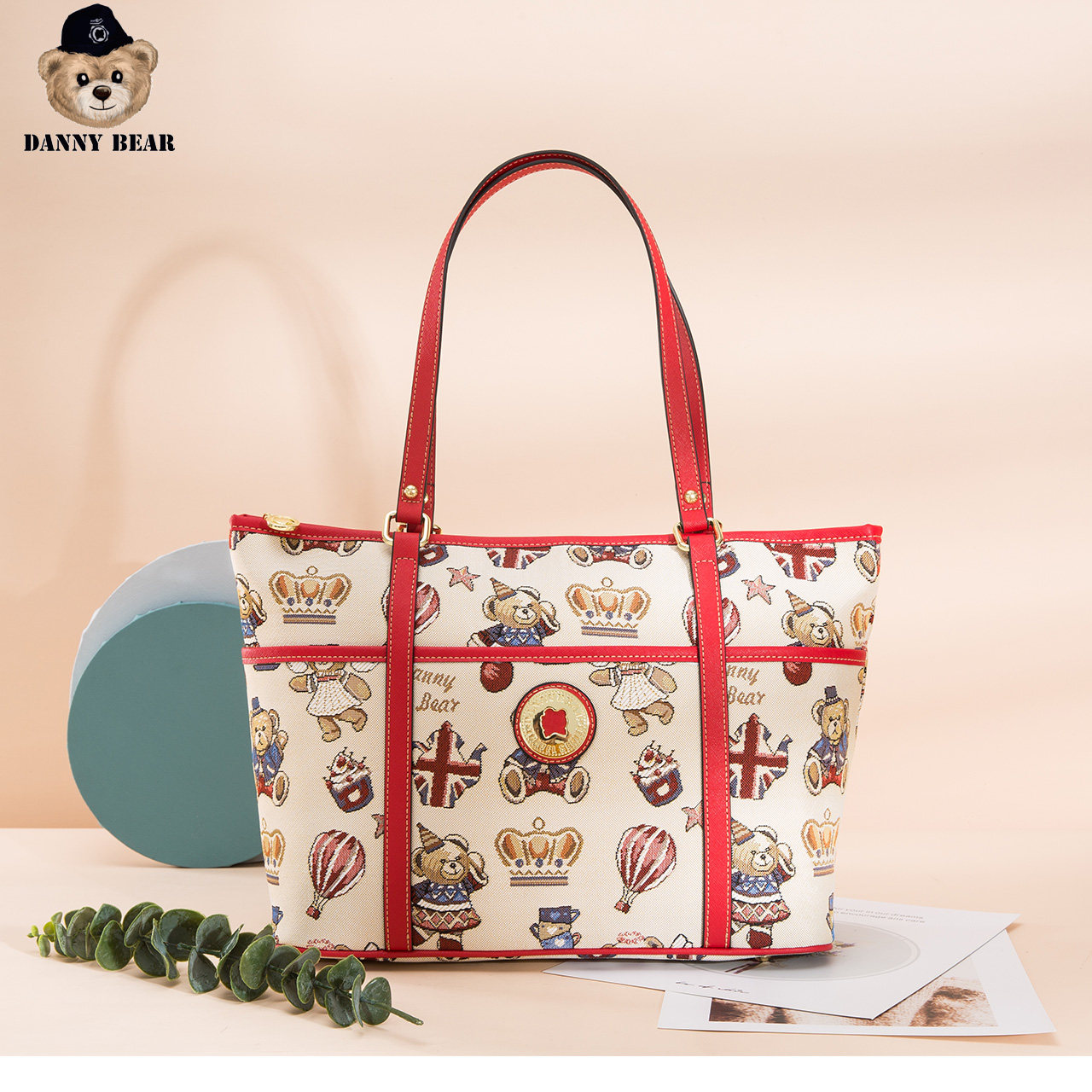 丹尼熊单肩包袋大容量购物女包 休闲百搭托特小熊布包DMB9915067