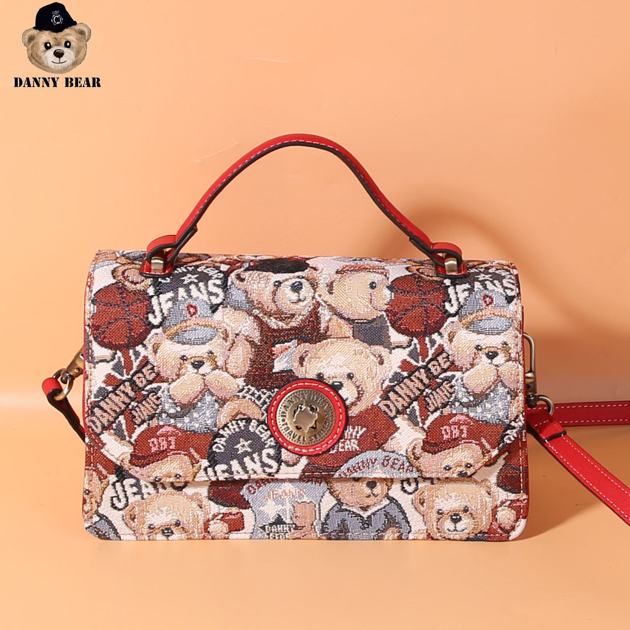 丹尼熊手提斜挎包新款翻盖小单肩包女时尚旅行休闲挎包DMB9115080