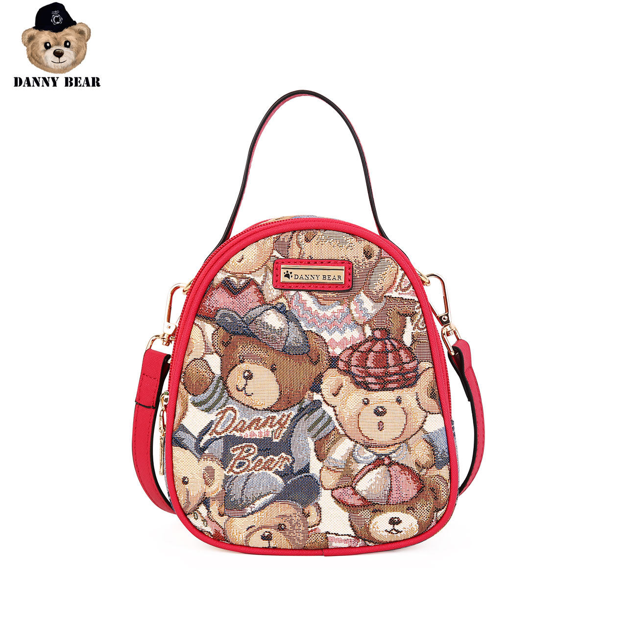 丹尼熊新款斜挎包2020女式手提小熊单肩包多拉链隔层包DMB9115067