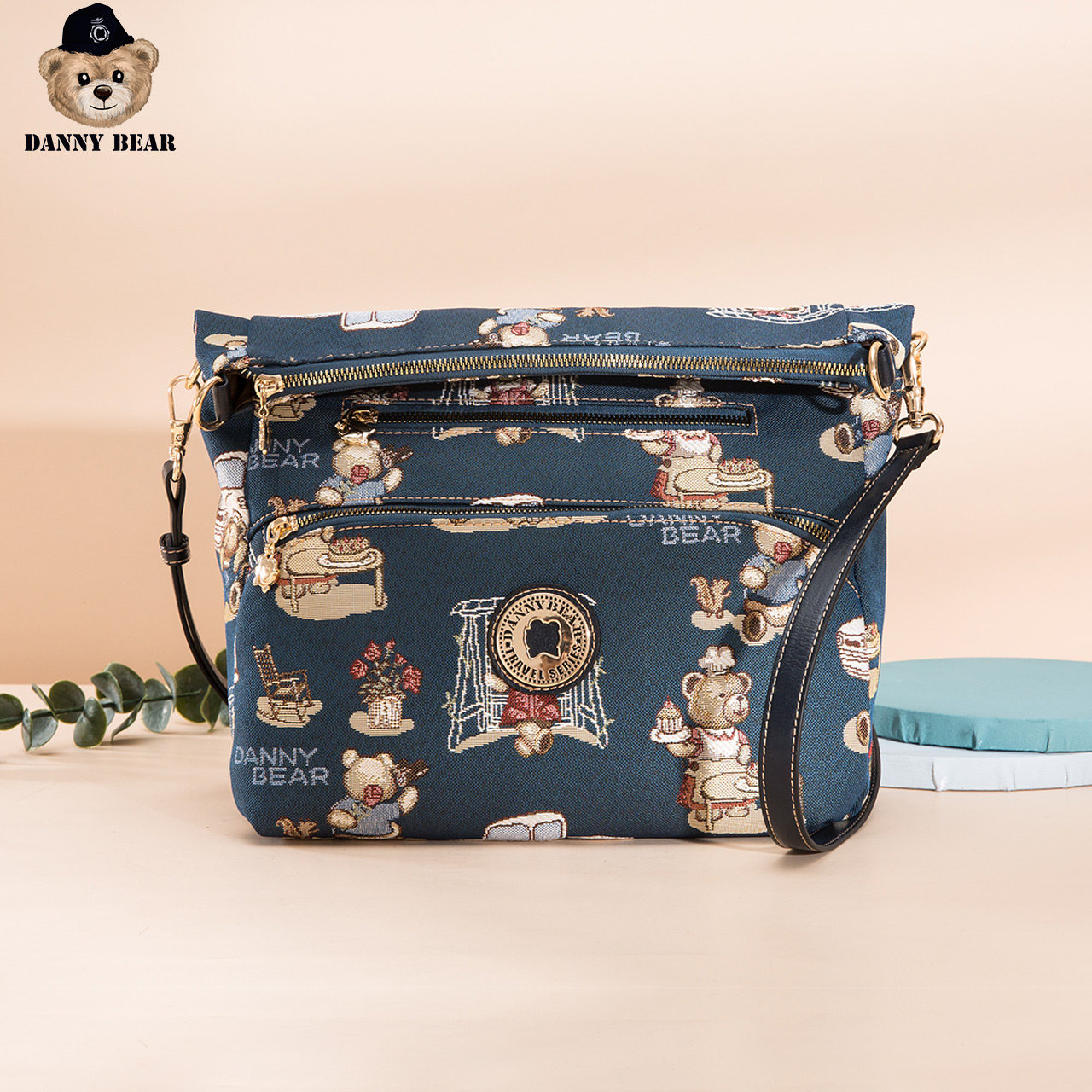 丹尼熊新斜挎单肩包女可放ipad春夏日韩学院风休闲时尚DMB9115147