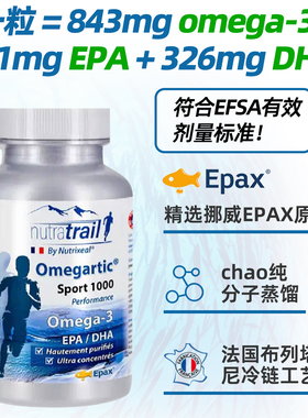 法国造nutrixeal深海小鱼油epax专利1000mg运动高纯度epadha补脑
