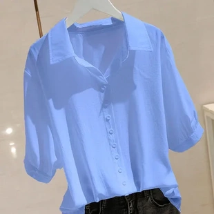 POLO领衬衫 春夏天丝棉新款 牛油果绿设计感小众宽松女洋气上衣衬衣