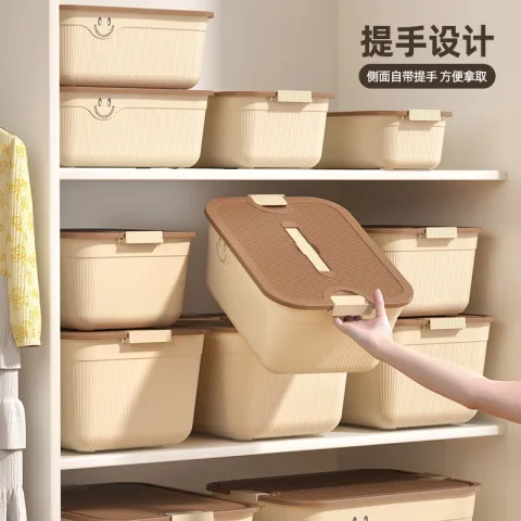 儿童整理箱家居收纳盒零食收纳箱整理衣物带盖玩具杂物手提收纳筐