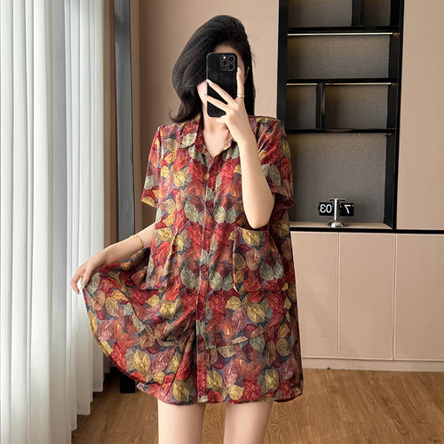 休闲宽松时尚套装上衣短裤子两件套大码女装胖mm胖妹妹夏季新款