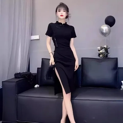 连衣裙改良设计感复古旗袍裙女时尚新中式气质名媛洋气中国风夏季
