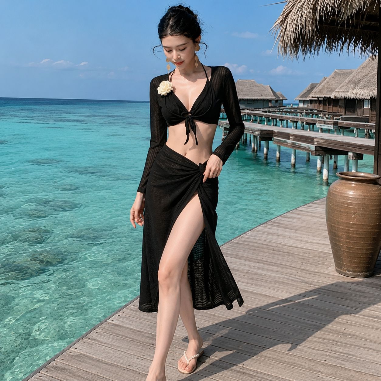 泰式泳衣女2026纯欲风bikini四件套爆款高级比基尼海边度假款泳装
