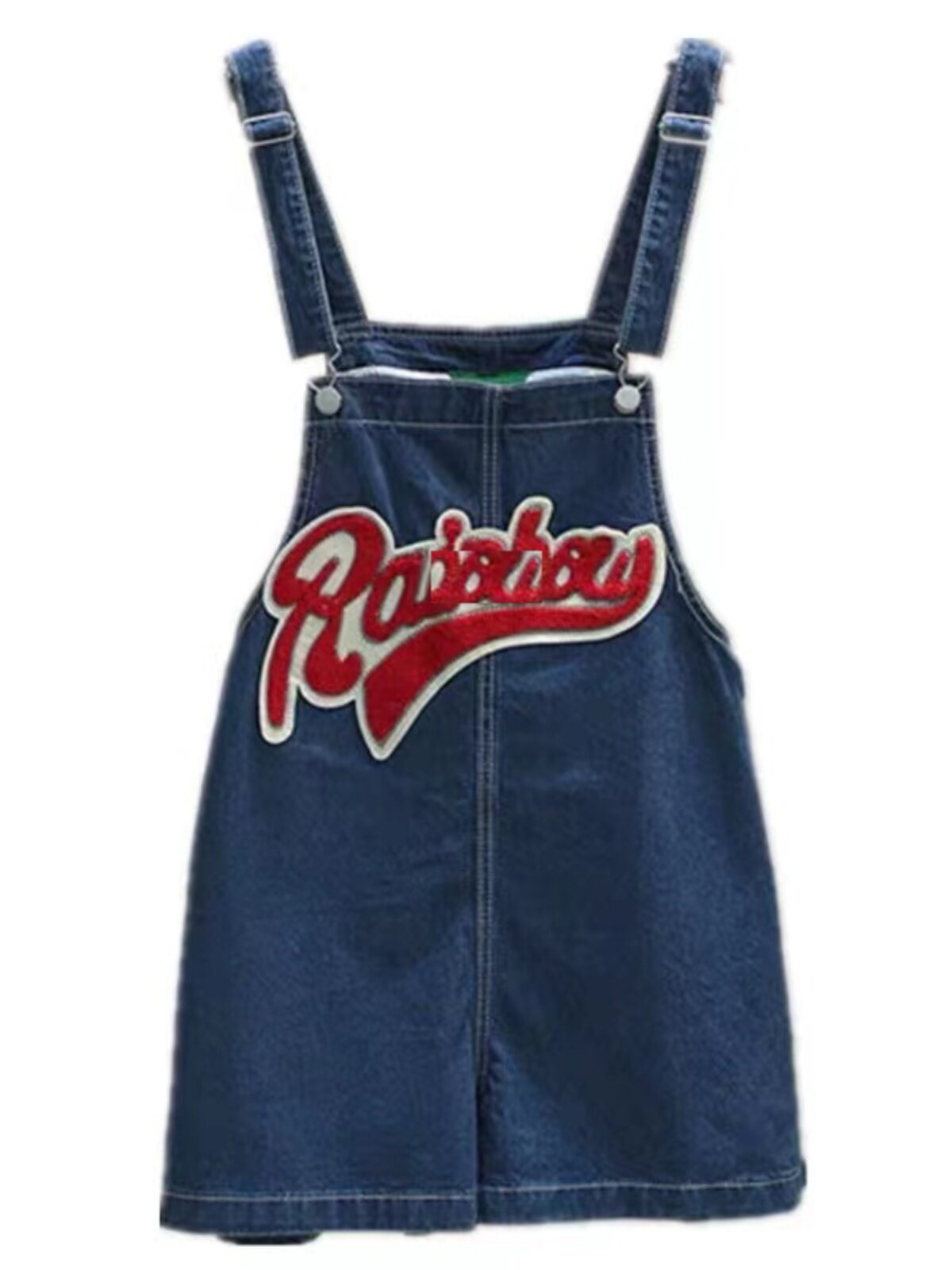 AMERICAN RETRO FASHION BRAND EMBROIDERED DENIM BIB SHORTS WOMENS DESIGN SENSE NICHE JUMPSUITS SMALL MAN WIDE LEG PANTS