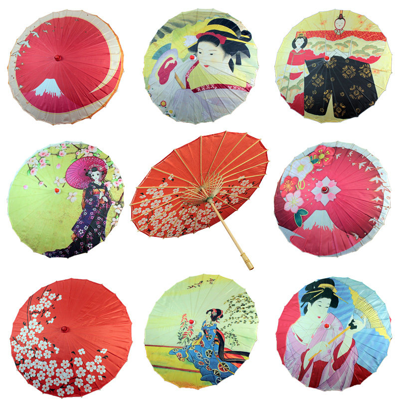 日本料理装饰纸伞日式浮世绘樱花仕女店铺和风吊顶江南油纸伞56cm