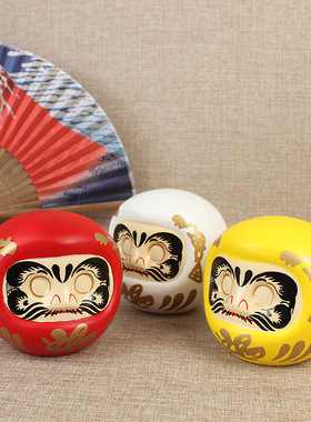 日式风达摩开业送礼陶瓷手绘摆件