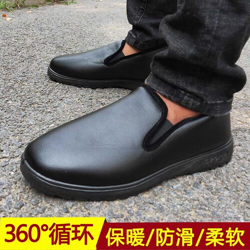 加绒软底保暖防滑父亲老北京布鞋