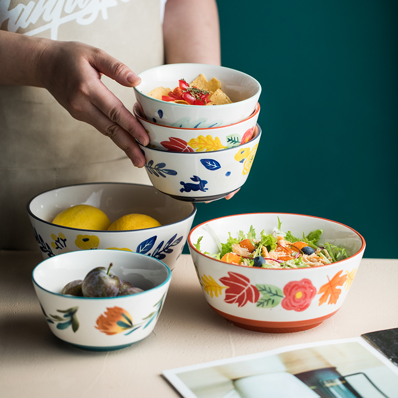 华孚家用日式陶瓷餐碗拉面碗汤碗