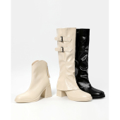 爆款 靴子女款 2025洋气靴子可拆卸两穿白色气质长筒靴 跟高8CM