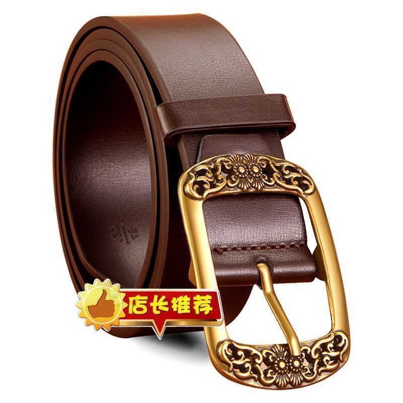 保罗女款腰带新款纯皮女士皮带复古百搭装饰小众配牛仔裤腰带