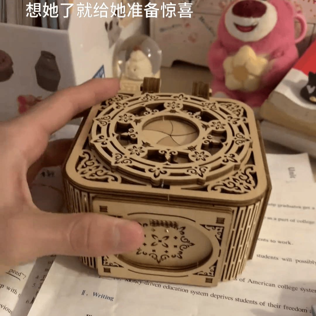 韵升30音diy手摇纸带谱曲机芯音乐盒八音盒组装维修配件送打孔器