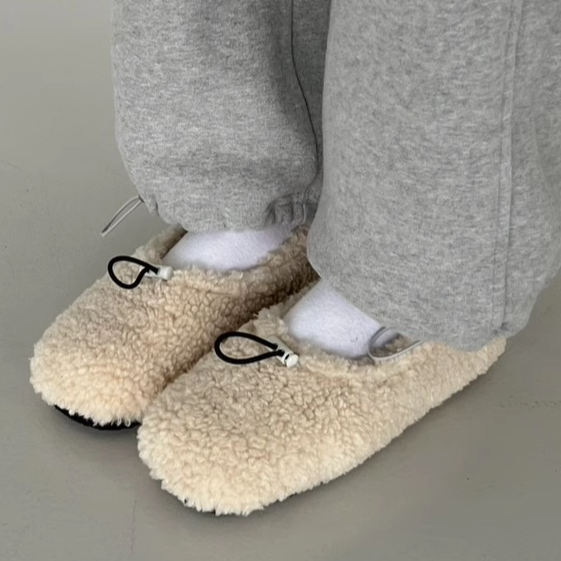 韩国东大门女鞋收口休闲卷卷毛保暖平底冬季棉鞋女,女鞋,浅口单鞋,淘宝优惠券,粉丝福利购,淘宝优惠卷