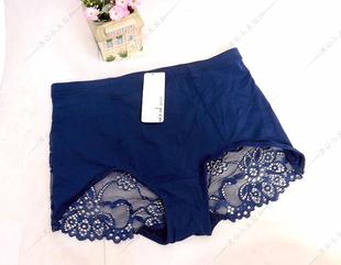 3尺5可穿 2尺1 欧美原单胖MM丝滑牛奶丝性感透明蕾丝特大码 内裤