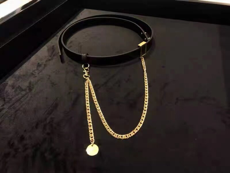 2023季阿玛施新颖链条百搭细皮带女休闲真皮腰带高品质配饰品