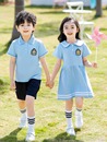 幼儿园园服夏装 夏季 毕业服装 小学生校服套装 英伦风连衣裙蓝色班服