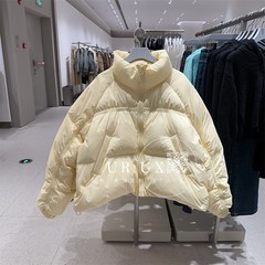 UR UX女装2024冬季新款时尚百搭宽松立领短款加厚保暖羽绒服外套