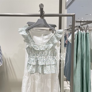 UR UX2025夏季新款女法式甜美风小碎花BM辣妹小吊带背心上衣