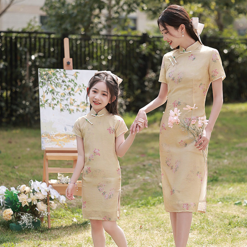 亲子装母女改良旗袍洋气2023夏新款儿童连衣裙女童唐装中国风汉服高性价比高么？