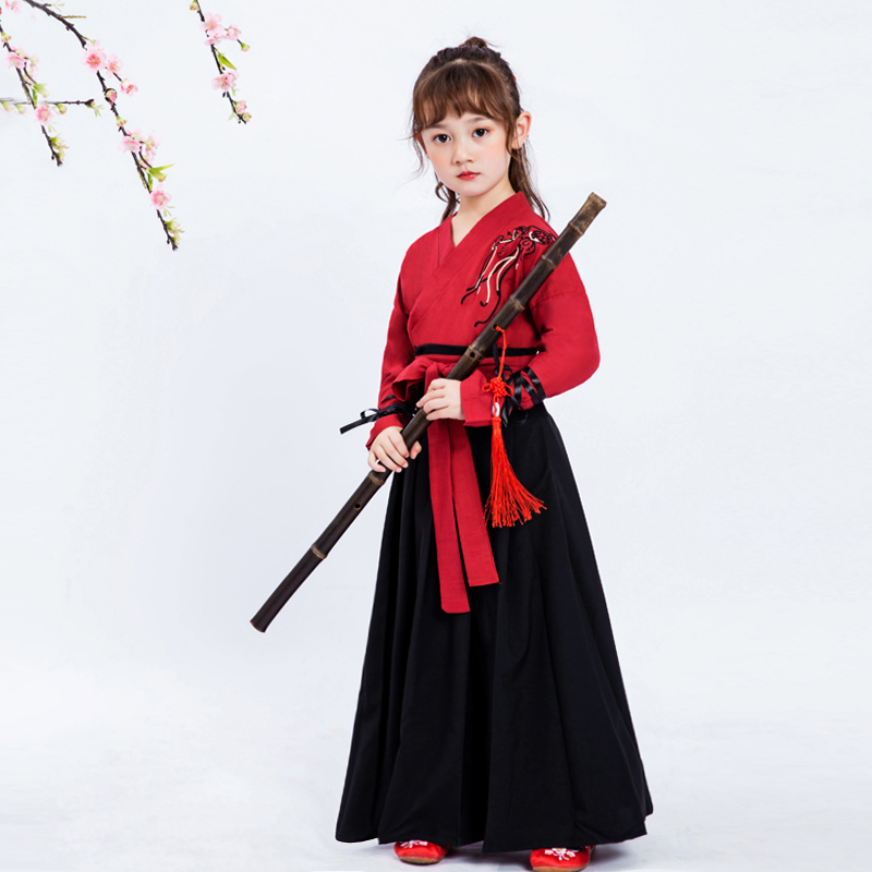 女童武侠风汉服表演服儿童合唱服
