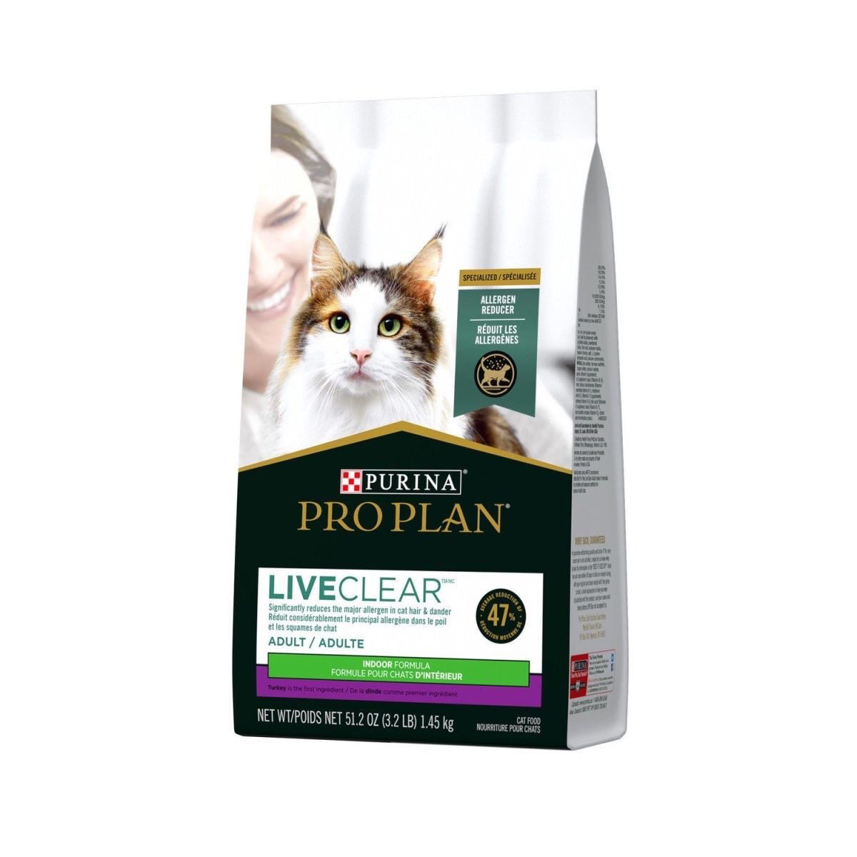 冠能LiveClear畅抚进口成猫粮减缓猫毛过敏1.59kg猫粮